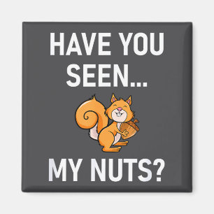 Have You Seen My Nuts, Squirrel Pun Funny, Jokes, Magnet