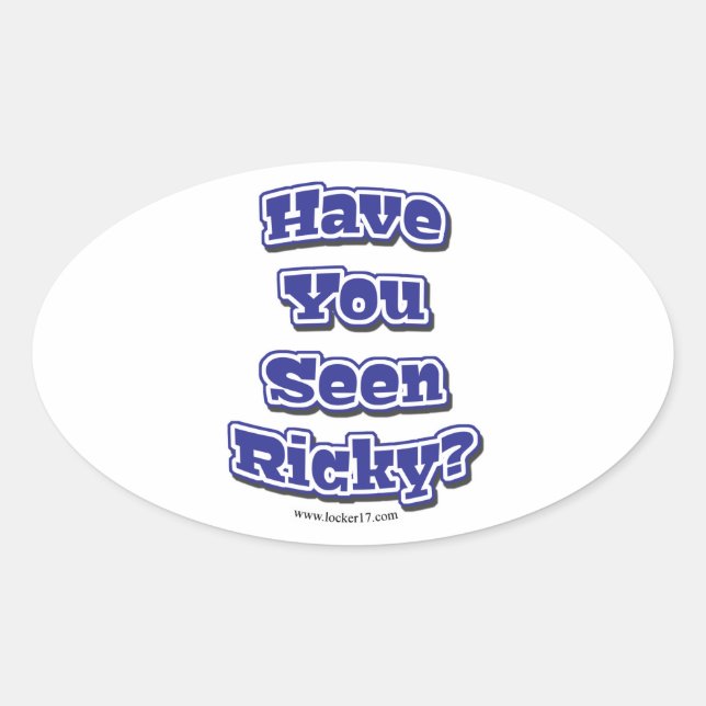 Have You Seen Ricky? Oval Sticker (Front)