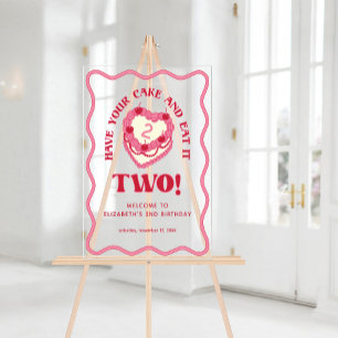 Have Your Cake and Eat it Two Birthday Welcome Acrylic Sign