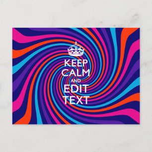 Have Your Keep Calm Saying on Multicolored Swirl Postcard