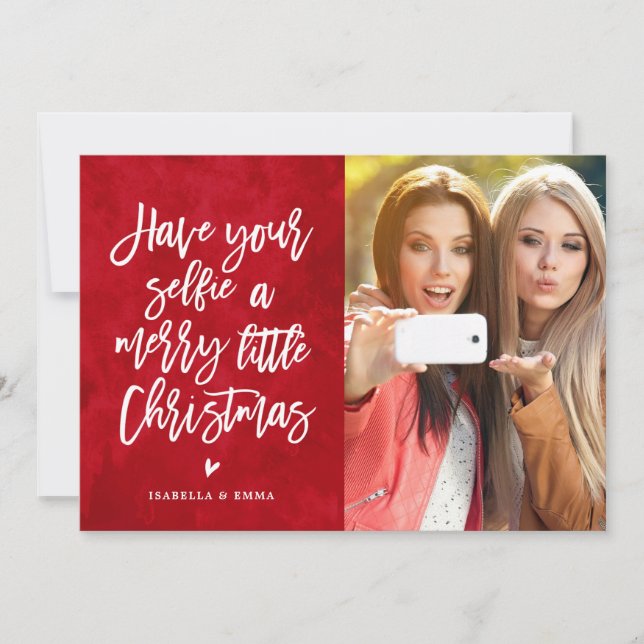 Have Your Selfie A Merry Little Christmas Holiday Card (Front)