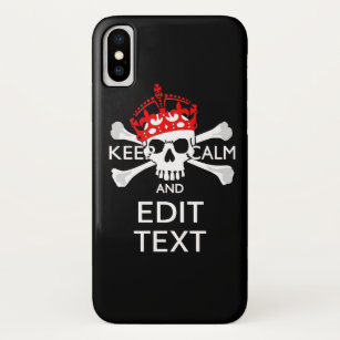 Have Your Text Keep Calm Crossbones Skull iPhone XS Case