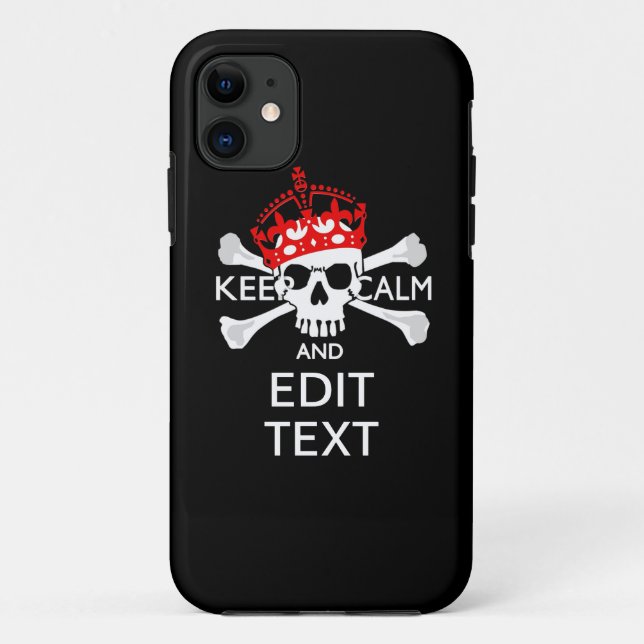 Have Your Text Keep Calm Crossbones Skull Case-Mate iPhone Case (Back)
