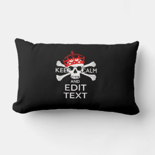 Have Your Text Keep Calm Crossbones Skull Lumbar Cushion