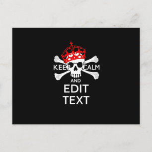 Have Your Text Keep Calm Crossbones Skull Postcard