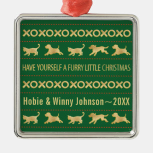 Have Yourself a Furry Little Christmas Cats Dogs Metal Ornament