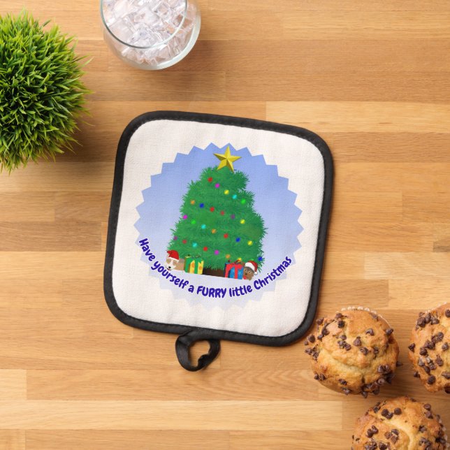 Have yourself a Furry little Christmas Pot Holder (Top Down)
