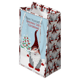 Have Yourself a Gnomey Red Gnome Xmas Christmas Small Gift Bag