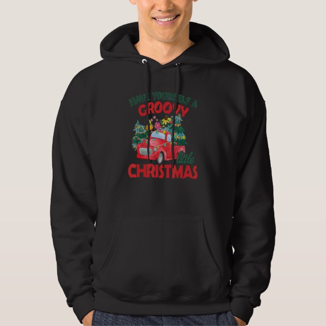 Have Yourself A Groovy A Little Christmas Truck Fl Hoodie (Front)