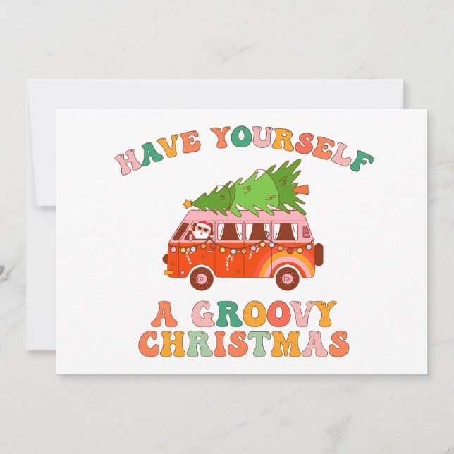 Have Yourself A  Groovy Christmas Invitation (Front)