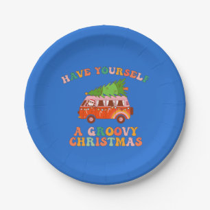 Have Yourself a Groovy Christmas! Paper Plate