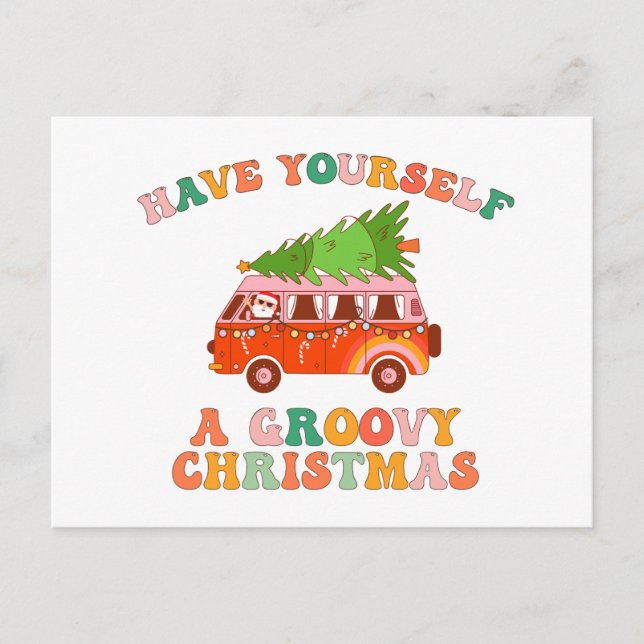 Have Yourself A  Groovy Christmas Postcard (Front)