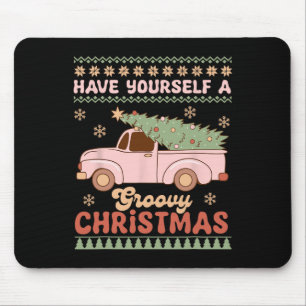 Have Yourself A Groovy Xmas Ugly Christmas Mouse Pad