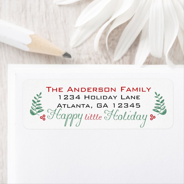 Have Yourself a Happy Little Holiday Return Address Label (Insitu)
