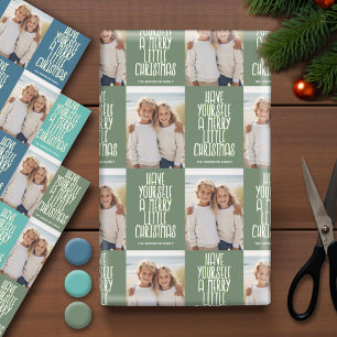 Have Yourself a Merry Christmas  1 Photo Whimsical Wrapping Paper Sheet