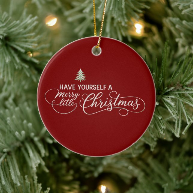 Have Yourself A Merry Little Christmas Cosy Winter Ceramic Ornament (Tree)