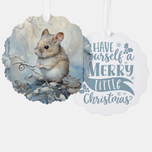 Have Yourself A Merry Little Christmas Mouse Tree Decoration Card