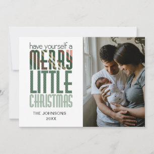 Have Yourself a Merry Little Christmas Photo Plaid Holiday Card