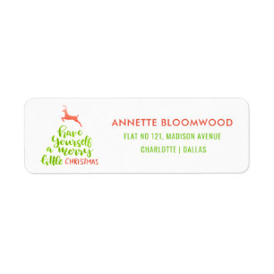 Have Yourself A Merry Little Christmas   Script Return Address Label