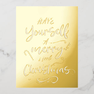 Have Yourself a Merry Little Christmas, Simple Foil Holiday Postcard
