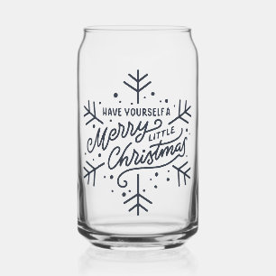 Have Yourself a Merry Little Christmas - Snowflake Can Glass
