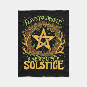Have Yourself A Merry Little Solstice Quote Fleece Blanket