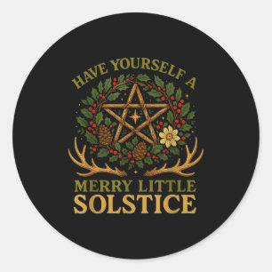 Have Yourself A Merry Little Solstice Witchcore  Classic Round Sticker
