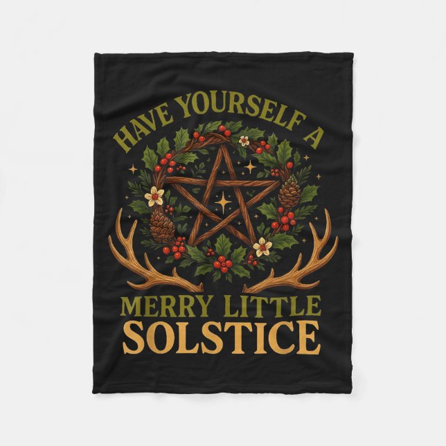 Have Yourself A Merry Little Solstice Witchcore  Fleece Blanket (Front)