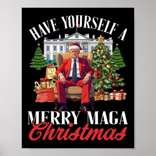 Have Yourself A Merry Mega Christmas Santa Funny T Poster (Front)