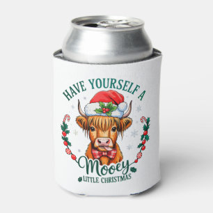 Have Yourself A Mooey Little Christmas Cute Cow Can Cooler