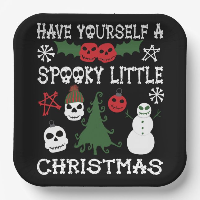 Have Yourself a Spooky Little Christmas Paper Plate (Front)