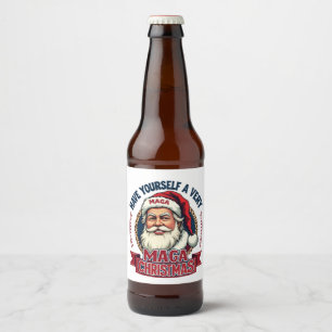 Have Yourself a very Maga Christmas Trump Won Beer Bottle Label