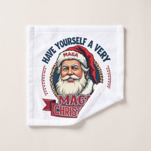 Have Yourself a very Maga Christmas Trump Won  Wash Cloth