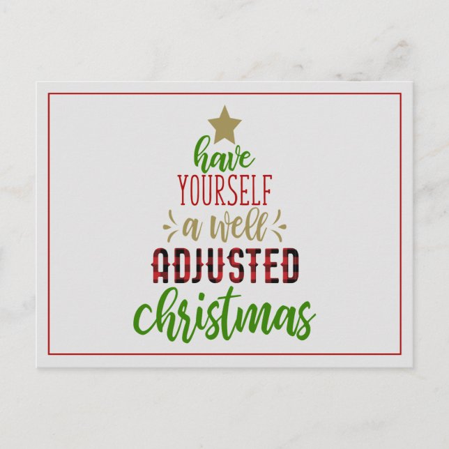 Have yourself a well adjusted Christmas Postcard (Front)