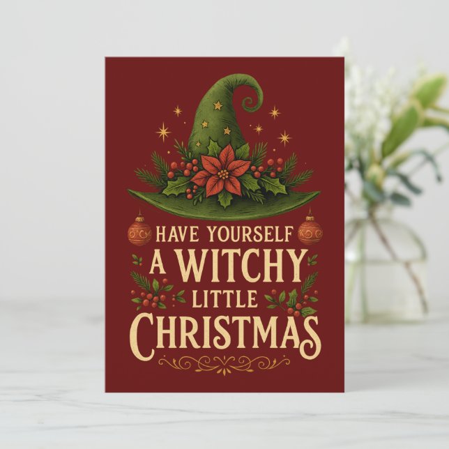 Have Yourself a Witchy Christmas Invitation (Standing Front)