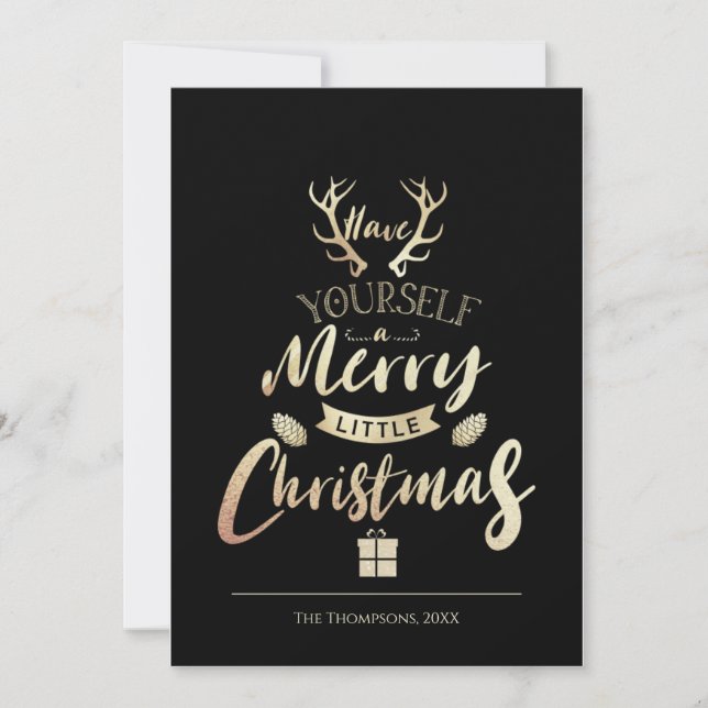 Have Yourself Merry Little Christmas Gold Black  (Front)