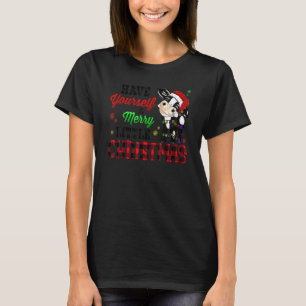 Have Yourself Merry Little Christmas Santa Cow Paj T-Shirt