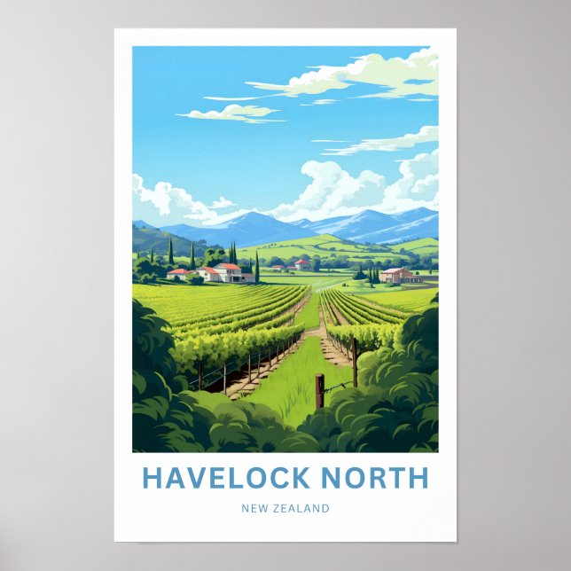 Havelock North New Zealand Travel Print (Front)
