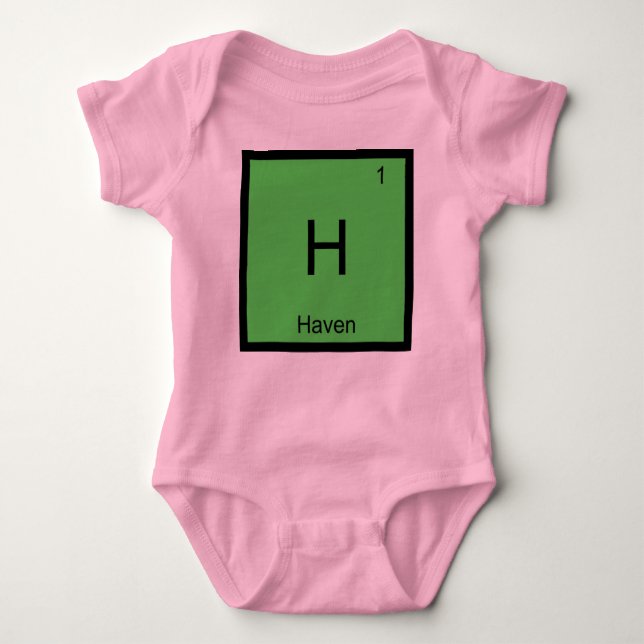 Haven  Name Chemistry Element Periodic Table Baby Bodysuit (Front)