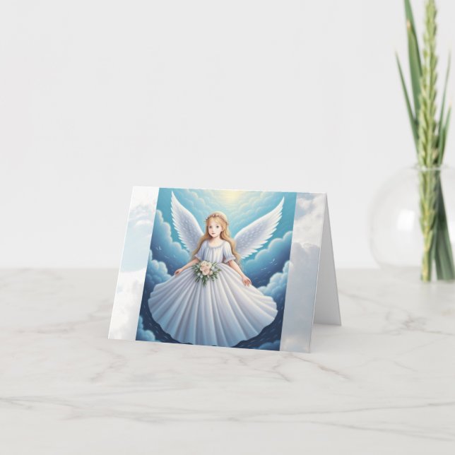 Havenly Angel Folded Thank You Card (Front)