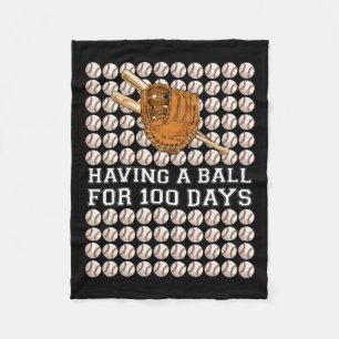 Having A Ball For 100 Days Baseball Kids Boy Smart Fleece Blanket
