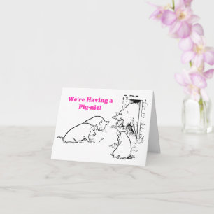Having a Pig-nic Picnic Funny Pig Cartoon Card