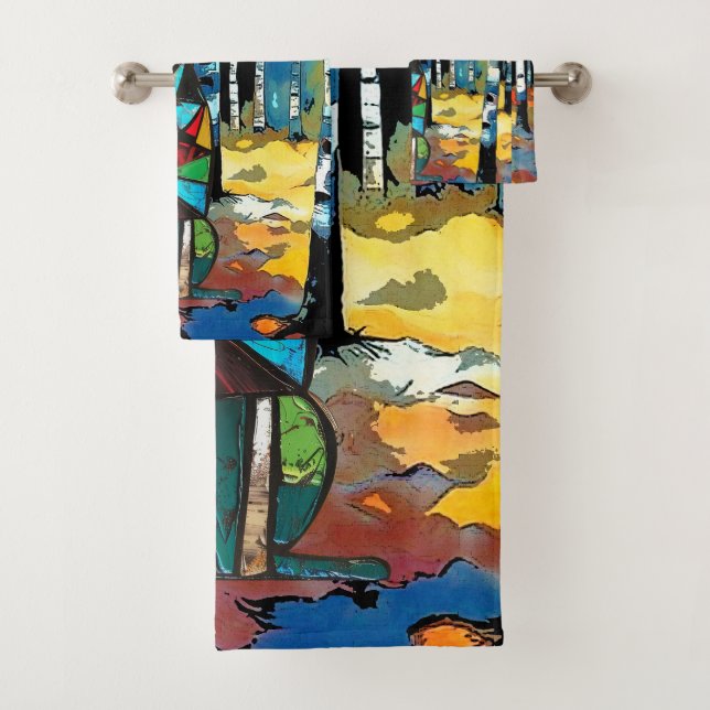 Having An Abstract Kinda Day Bath Towel Set (Insitu)