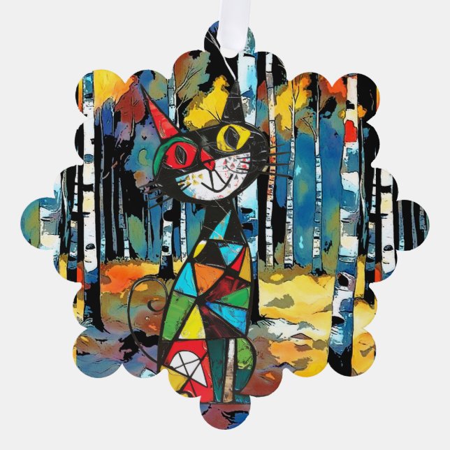 Having An Abstract Kinda Day Tree Decoration Card (Front)