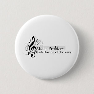 Having clicky keys 6 cm round badge