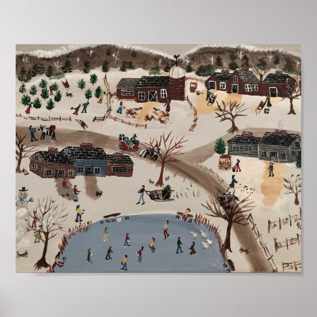 Having Fun on A Cold Winters Day Poster (Front)