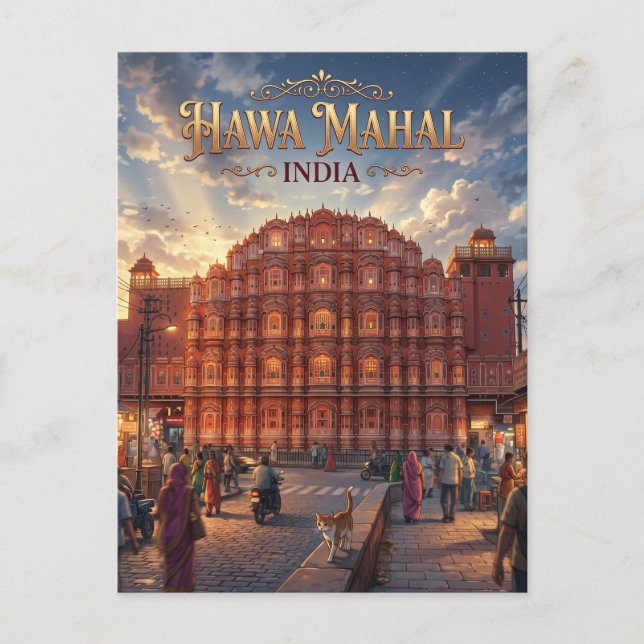 Hawa Mahal India Postcard (Front)