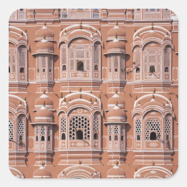 Hawa Mahal (Palace of Winds), Jaipur Square Sticker (Front)