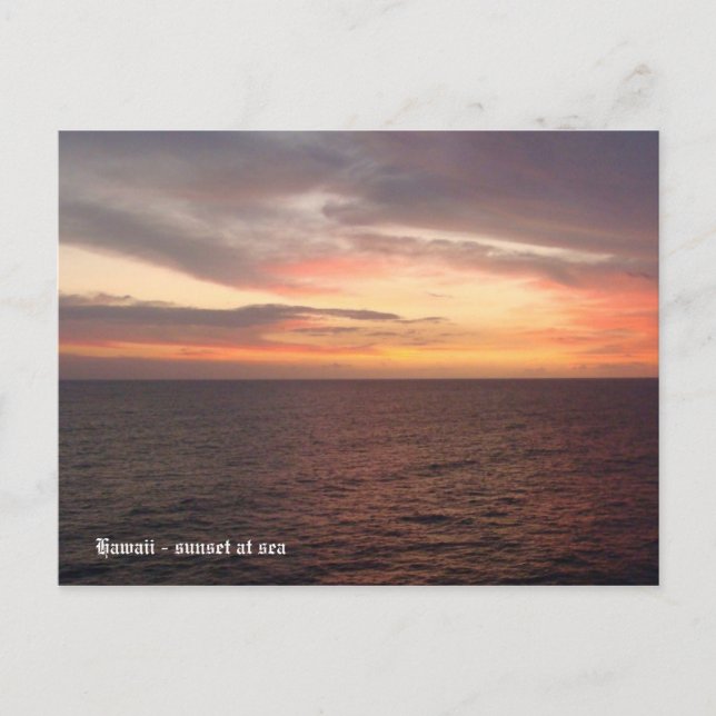 hawaii 2008 (394), Hawaii - sunset at sea Postcard (Front)