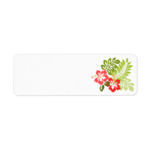 hawaii-309006 hawaii hibiscus flora floral flower return address label